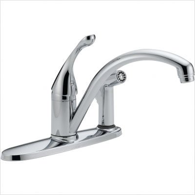 Delta 340-DST Collins Touch Clean Single Handle Kitchen Faucet with Spray