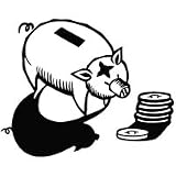 Piggy Bank Dollar - Cartoon Decal Vinyl Car Wall Laptop Cellphone Sticker