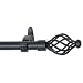 Window Curtain Rod / Drapery Rod 28 Inch-48 Inch Flat Spiral Black