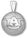 Auburn Tigers Solid Sterling Silver ''AU'' Basketball Pendant
