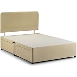 from bedmaster Deluxe Divan Base - Storage Option - Faux Suede - Stone - Double Model D7