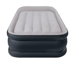 Intex 12-67732 Luftbett Deluxe Pillow grey-blue  Twin , inklusive eingebauter Luftpumpe, 102 x 203 x 48 cm (L x B x H), 230 V