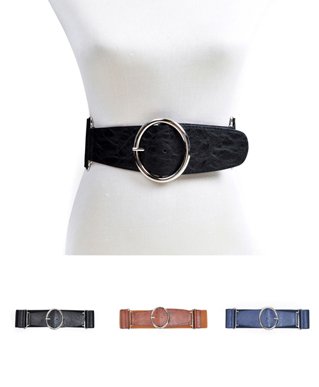 Oval Metal Buckle Elastic Belt