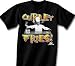 Search : Three 3 Stooges CURLY FRIES Funny Black T-shirt Tee Shirt