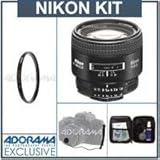 Nikon 85mm f/1.8D AF Nikkor Lens Kit with 5 Year U.S.A. Warranty, Tiffen 62 ....