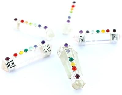 Double Terminated Crystal Quartz Chakra Wands