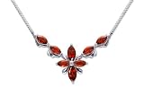 Full Body 5.25 carats total weight Marquise Shape Garnet Multi-Gemstone Necklace in Sterling Silver