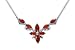 Full Body 5.25 carats total weight Marquise Shape Garnet Multi-Gemstone Necklace in Sterling Silver