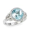 14k White Gold, Diamond & Blue Topaz Ring (3.25ctw)- Sizes 5-9