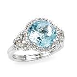 14k White Gold, Diamond & Blue Topaz Ring (3.25ctw)- Sizes 5-9