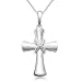 10k White Gold X Overlap Cross Diamond Pendant (0.01 cttw, I-J Color, I2-I3 Clarity), 18" 10k White Gold X Overlap Cross Diamond Pendant (0.01 cttw, I-J Color, I2-I3 Clarity), 18"