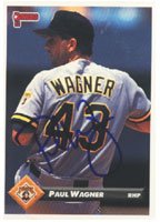 Paul Wagner, Pittsburgh Pirates, 1993 Donruss Autographed Card