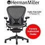 Aeron Chair by Herman Miller - Home Office Desk Task Chair Fully Loaded Highly Adjustable Large Size (C) - PostureFit Lumbar Back Support Cushion Graphite Frame Classic Carbon Pellicle