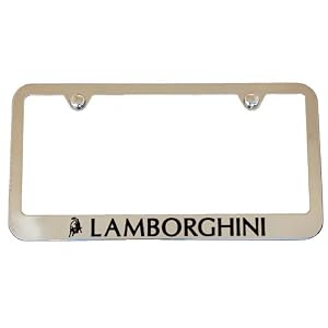 Lamborghini Modern Chrome License Plate Frame -Block