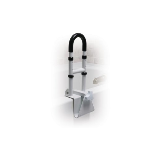 Drive Medical Steel Clamp on Tub Rail, White, 14