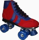 Blazer 2 Stripe Disco Quad Roller Skate Red/Blue 4