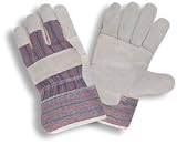 Split Leather Canvas Back Work Gloves 1 Pair