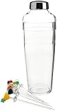 31OerfjJ5%2BL. SL160  Prodyne AM 7 Acrylic Cocktail Shaker with 6 Colorful Martini Picks