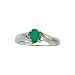 14K White Gold 0.02 ct. Diamond and 6 x 4 MM Oval Shaped Emerald Ring