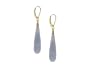 14k Yellow Gold Blue Lace Agate Earrings