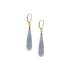14k Yellow Gold Blue Lace Agate Earrings by Amazon.com Collection