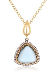 Azaara Delicate London Blue Swarovski Crystal Pendant Necklace