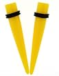 Acrylic Neon Taper - Yellow - 8G - Sold as a Pair