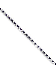 Sterling Silver Amethyst Diamond Bracelet