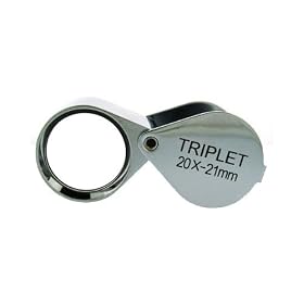 20x by 21mm TRIPLET professional JEWELERS LOUPE crome with LEATHER CASE