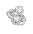 Rhodium Sterling Silver Ring with Cubic Zirconia - Size 6 - 8