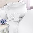 Egyptian Bedding 600 Thread-Count, Queen Pillow Cases, White solid, Set of 2