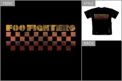 FOO FIGHTERS CHECKERS WOMENS SKINNY MEDIUM BLACK T-SHIRT