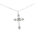 Sterling Silver Mother of Pearl Cross - 18"