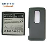 AIT HTC EVO 3D/Shooter 3000mAh High Capacity Extended Battery + Free Premium High Qaulity Plastic Cover Case