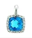 Search : 14k White Gold Blue Topaz Diamond Bezel Pendant