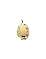 14K White And Yellow Gold - Two Tone Oval Locket