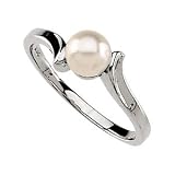 05.50 Mm 14K White Gold Cultured Pearl Ring