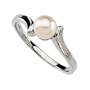 05.50 Mm 14K White Gold Cultured Pearl Ring