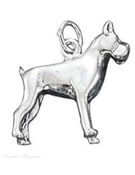 Sterling Silver 3D Boxer Pet Dog Breed Animal Charm