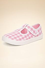 Younger Girls Gingham Checked Plimsoll Pumps