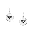 Earring Circle Charm Soccer Ball With Angel Wings