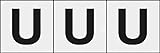 TRUSCO アルファベットステッカー 50×50 「U」 透明 3枚入 TSN50UTM