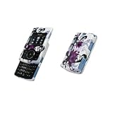 Premium White with Purple Flowers Design Snap-On Cover Hard Case Cell Phone ....