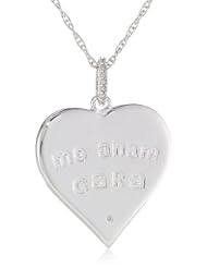 Sterling Silver Diamond Celtic Heart "Mo Anam Cara" Pendant Necklace , 18" (0.04 cttw, J-K Color, I2-I3 Clarity)