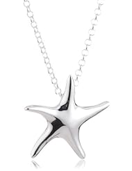 VINANI brand Germany 925 Sterling Silver Women Pendant big Starfish shiny with Cable Link Chain Necklace ASNN-T