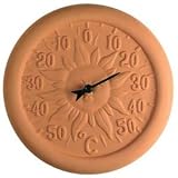 Terra Cotta Clock plus Thermometer
