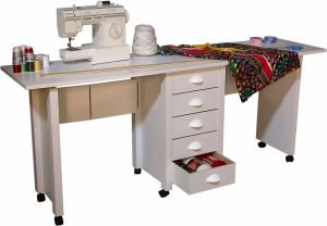 Durable Furniture Pieces Mobile Desk Double & Craft Center Black 1019
