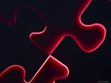 Black Puzzle with Red Light Shining Through the Cracks Sports Photographic Poster Print, 24x18
