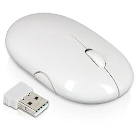 Laptop PC White USB Wireless Optical Scroll Wheel Mouse