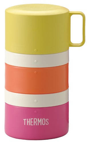 THERMOS 【ボトル型弁当箱】 フレッシュランチボックス 3段式 560ml ピンクフラワー DJG-550 PFL